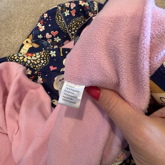 L'Amour de Garde Girls Jacket Size 11 12 Animals Blue Fleece Lined Zipper Casual - Picture 7 of 16